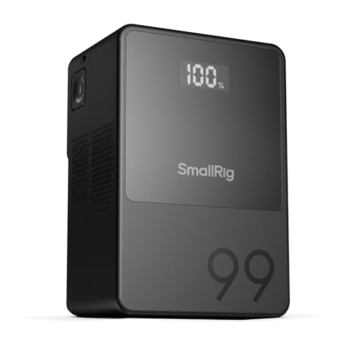 SMALLRIG VB99 Mini V Mount Battery, 6800 mAh (99 Wh/14,8 V) Fast Charging PD USB-C 100 W, D-Tap e USB-A, portas de dupla DC Mini-Lock-Battery - 3580B