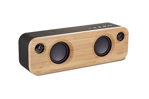 Marley Get Together Mini altifalante portátil com Bluetooth, entrada auxiliar, 10 hs de bateria, subwoofers de 2,5. Fabricado com tecido REWIND, frente de bambu e alumínio reciclável, polegadas -