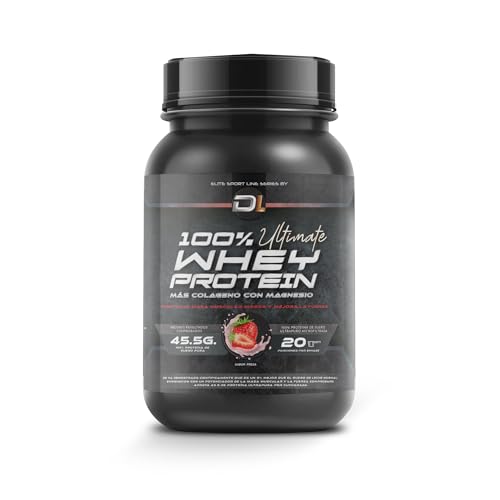 Whey Protein Proteína em pó com colagénio, magnésio e aminoácidos, aumenta a massa muscular, apoia o desenvolvimento e a recuperação muscular, proteção fácil de digerir, 1 kg (1 kg, morango)