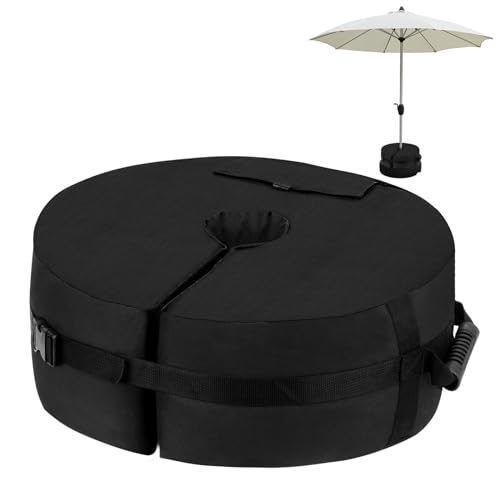 RIOGOO Saco de pesos para base de guarda-sol removível, saco de pesos para guarda-chuva de até 85 kg para guarda-sol suspenso de banana, suporte cruzado, sacos de areia com peso para pátio