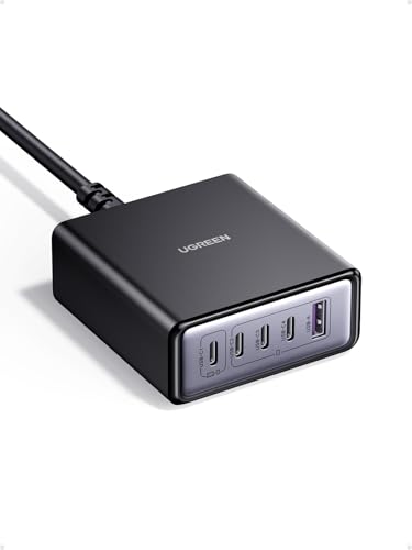 UGREEN Carregador USB C 65 W fonte de alimentação GAN estação de carregamento de mesa, compatível com iPhone série 16-8, Galaxy S25, S24, A15, Pixel 9, iPads, MacBook Air