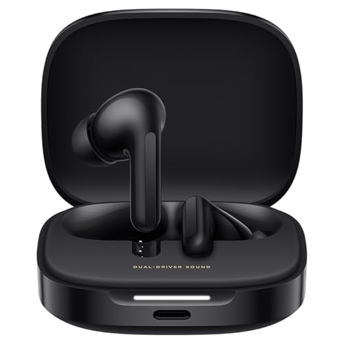 Xiaomi Redmi Buds 6 Auriculares sem fios, cancelamento de ruído, leve, 10 horas de autonomia e 42 horas com estojo de carregamento, Bluetooth, preto (versão ES)