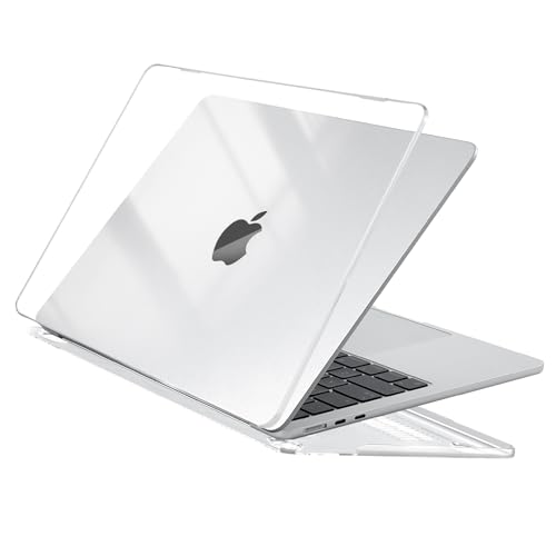 EooCoo Capa compatível com MacBook Air de 13,6 polegadas M4 M3 M2 2025 2024 2022 A3240 A3113 A2681 com Touch ID, capa rígida de plástico Mac Air 13 Cover Case - Case vidro transparente ente