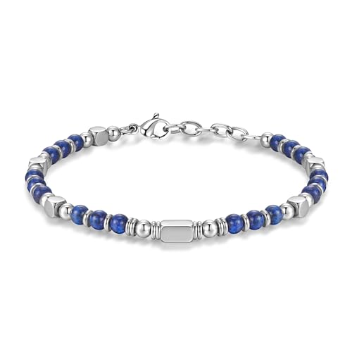 SIUMAL Pulseira de mulher, pulseira boémia de pedra natural em aço inoxidável para mulher, presente de aniversário, presente de Natal para mãe