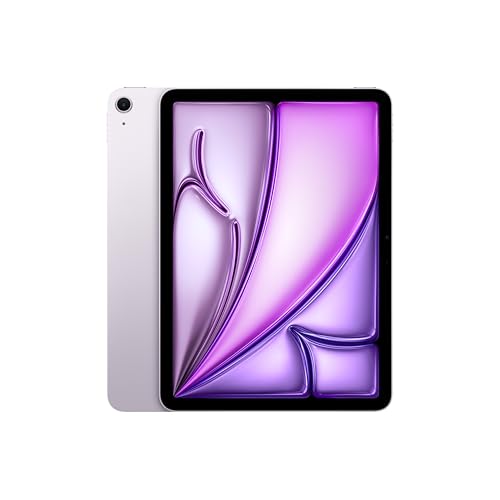 Apple iPad Air de 11 polegadas com chip M3, desenhado para Apple Intelligence, ecrã líquido com ecrã Retina, 256 GB, câmara frontal/traseira de 12 Mpx, Wi-Fi 6E, Touch ID, roxo