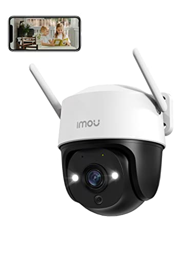 Imou 5MP Câmara de vigilância WiFi exterior, 360 ° PTZ câmara de segurança exterior, detecção de humana AI, visão noturna de cor 30 m, rastreamento automático, sereia, áudio bidirecional, IP66