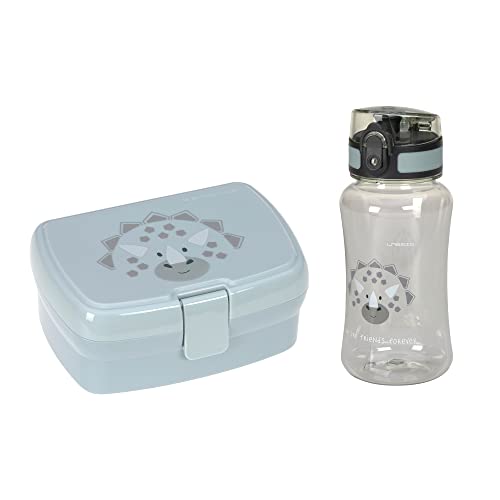 LÄSSIG Conjunto de lancheira e garrafa para beber - Conjunto de almoço com lancheira e garrafa para beber (460 ml)/About Friends Dino