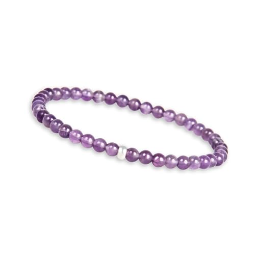 GD GOOD.designs Pulseira de pérolas para mulher com pedras naturais autênticas e pérola de prata 925 - pulseira de pedras preciosas I pulseira de contas com pérolas de pedra natural de 4 mm