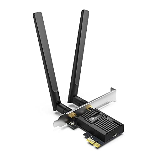 TP-Link Archer TX55E Placa de rede PCLe AX3000, Wi-Fi 6 com Bluetooth 5.2, 2X antenas multidirecionais, Intel WiFi 6, dissipador de calor, WPA3, preto