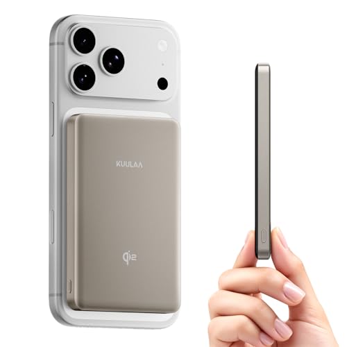 Kuulaa Powerbank para Magsafe 10000 mAh, Qi2 bateria externa de carregamento rápido, PD 20 W USB-C sem fios Power Bank Magnetico para iPhone 16/15/14/13/12/Pro/Pro MAX
