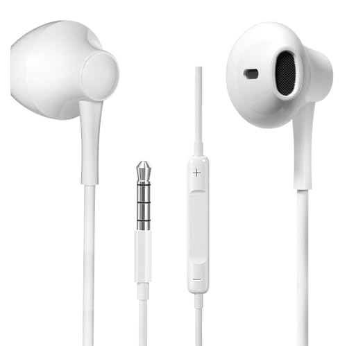 Auriculares com cabo, In-Ear auriculares com microfone, capacetes com cabo para iPhone, Samsung, Xiaomi, Huawei, Gaming, PC e todos os dispositivos de auriculares de 3,5 mm Jack