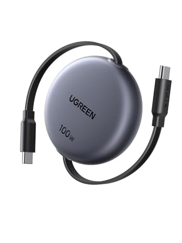 UGREEN Cabo USB C de 100 W, Type C PD3.0 retrátil de carregamento rápido, compatível com MacBook, iPad Air, ASUS, HP, iPhone 16/15 Plus Pro MAX, Galaxy S25 S24 Ultra, Pixel 9/8/7.