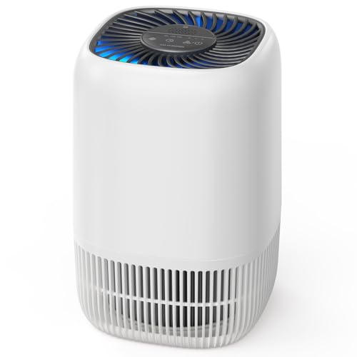 AROEVE Purificador de ar com filtro HEPA H13 de 3 etapas, com um consumo de energia de apenas 5 W, silencioso a 22 db com arma, combate o pólen, o fumo e o pêlo de animais de estimação