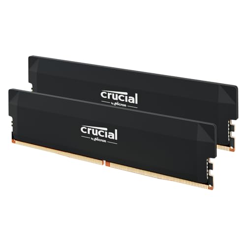 Crucial Pro RAM DDR5 64 GB (2 x 32GB) 6400MHz CL40, memória overclocking Gaming, Intel XMP 3.0/AMD Expo, (PC) memória RAM DDR5 64GB, preto - CP2K32G64C40U5B