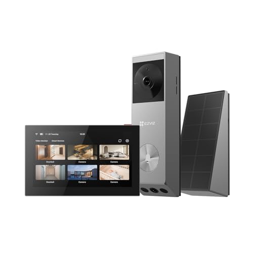 EZVIZ EP3X Pro campainha de vídeo sem fios com monitor SD7, 2K Doorbell com lente dupla, deteção de pessoas/pacote, visão noturna colorida, trocador de voz, 32 GB eMMC incorporado