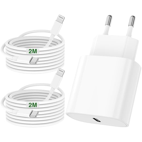 Carregador de carregamento rápido iPhone 14 13 12 11 Apple MFi certificado, 20 W USB C tomada com 2 M+2M cabo de cabeça adaptador de parede Charger Corrient for iPhone 14/14 Pro/14 Pro Max/14 13 Plus