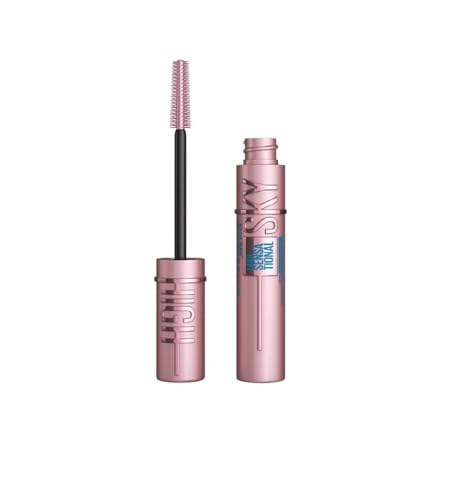 Maybelline New York, Máscara de pestanas Lash Sensational Sky High Waterproof, comprimento sem limites e volume refinado, resistente à água, preto