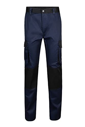 VELILLA 103020B; Calças bicolor multibolsos; cor azul-marinho e preto; tamanho 60