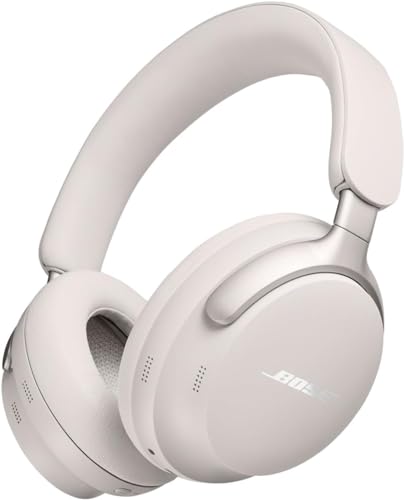 Bose QuietComfort Ultra Headphones, auriculares sem fios com cancelamento de ruído com áudio espacial, auriculares de diadema com microfone, bateria de longa duração até 24 horas, branco fumado