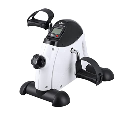 Uten Mini pedal de exercício estático para bicicleta de exercício para braços e pernas com ecrã LCD e resistência ajustável, ciclo de resistência interior bicicleta de exercício