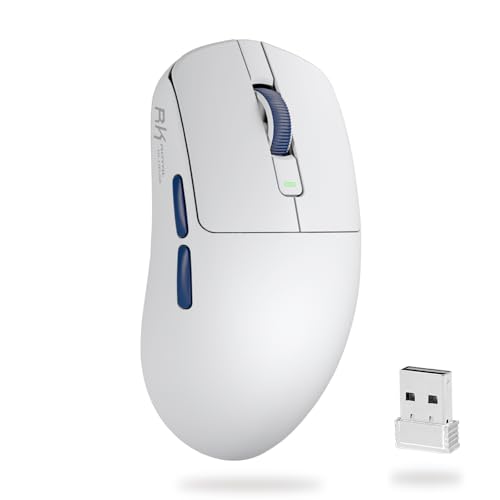 RK ROYAL KLUDGE M30 Rato Gaming sem fio, 12 K dpi, 43 g ultra-luz, BT5.1/2.4G/USB-C, rato ergonómico com sensor PAW3311, bateria recarregável de 250 mAh, 5 botões programáveis para PC/Mac, Bateria
