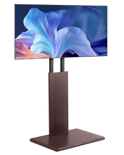 VEVOR Suporte de TV de mesa para televisores de 812,8 - 1778 mm de até 45 kg, rotação de 15 ° à esquerda e à direita, suporte de TV com altura ajustável e prateleira para sala de estar