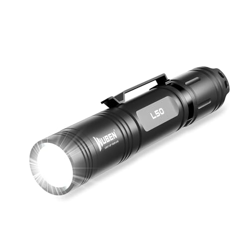 WUBEN L50 Lanterna 1200 Lumens USB recarregável lanterna LED de alta potência, IP68 impermeável lanterna tática polícia com função de memória, 5 modos para acampamento montanhismo caminhadas