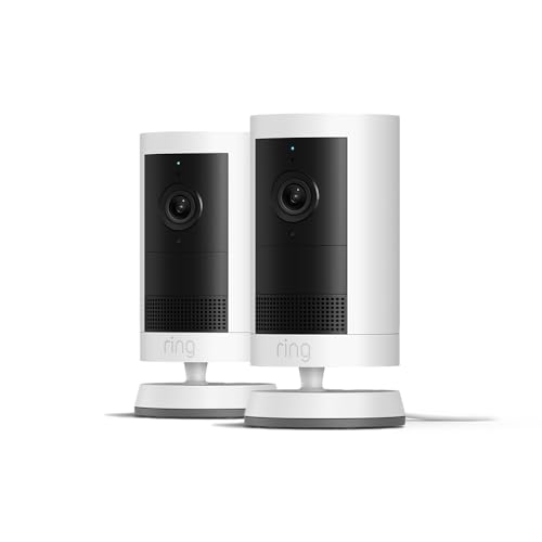 Nueva Ring Cámara exterior Plus con enchufe (Outdoor Camera Plus) | Vídeo 2K | Cámara de seguridad con instalación por cuenta propia | 30 días de prueba gratuita del plan de Ring Home | 2 cámaras