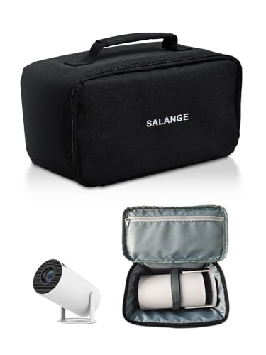 Salange Capa para projetor HY320, bolsa de viagem com fecho de correr e capa protetora, bolsa para projetores e acessórios, bolsa portátil para projetores, cor preta, Preto, Mini