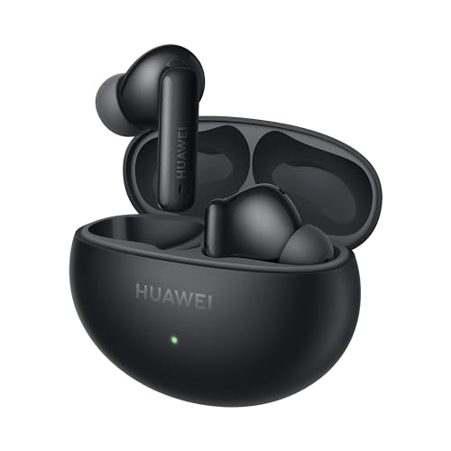 HUAWEI FreeBuds 6i, cancelamento ativo de ruído inteligente 3,0, baixos impactantes, carregamento rápido, bateria de 35 horas, Bluetooth 5.3, grau de proteção IP54 contra poeira e água, preto
