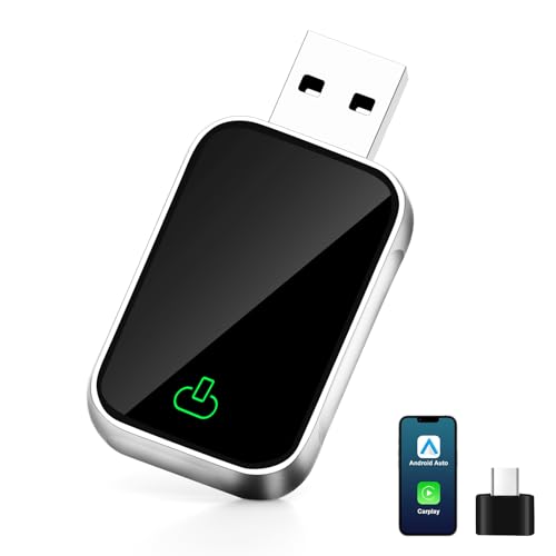 Carplay sem fios e Android Auto sem fios Stick, adaptador 2 em 1, converta AA/Carplay com cabo Wireless para carros com Carplay, para iOS 10 e Android 11, USB C/A