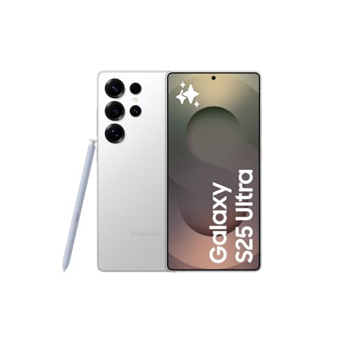 Samsung Galaxy S25 Ultra 1TB Telemóvel com IA, Galaxy AI, 12 GB RAM, câmara 200 MP, Dual SIM, IP68, garantia do fabricante 3 anos + 1 ano extra, titânio prata (versão espanhola)