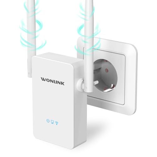 WONLINK Repetidor WiFi, amplificador de sinal de 300 Mbps Wi-Fi para casa e escritório com 2 antena externa, porta Ethernet, WPS, indicador LED de sinal, modos de repetição/roteador/ap, tomada UE