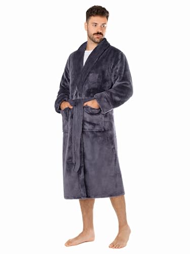LEBENGOOD Roupão de inverno para homem, coral, roupão de banho para homem, macio, aconchegante, microfibra OEKO-TEX