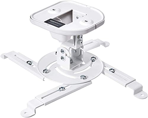Amazon Basics Tilting Projector Bracket Mount for Ceiling and Wall, capacidade de 15 kg/33 kg, branco