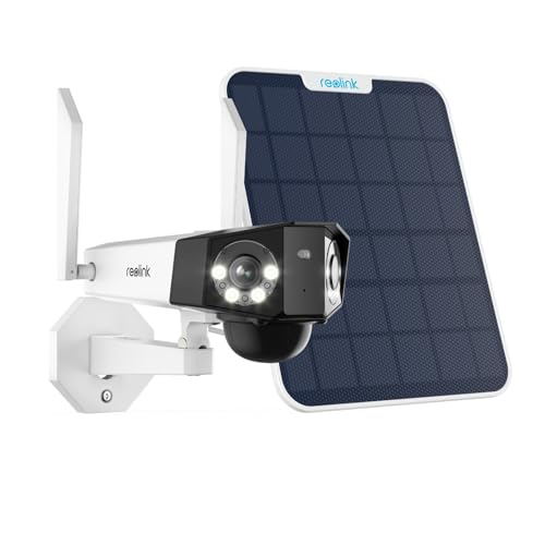 Reolink 4K 8MP Câmara de vigilância WiFi exterior com lente dupla de 180°, câmara de exterior WiFi 2,4/5 GHz, visão noturna colorida de 30 m, IP66, detecção inteligente, funciona com Alexa/Cloud, Duo