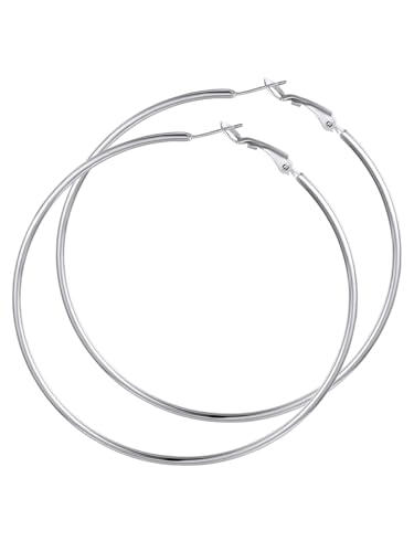 GOLDCHIC JEWELRY 2 unidades brincos mulher colares elegantes, aço cirúrgico, 30 mm 50 mm 70 mm 100 mm diâmetro, inclui caixa de presente