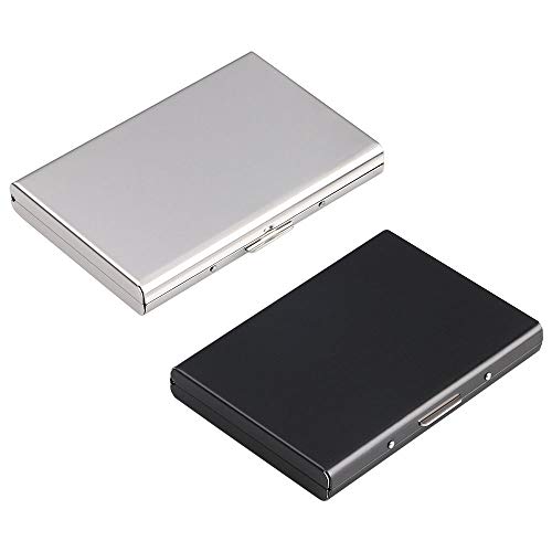 Vicloon Porta-cartões para cartões de crédito/visita/porta-moedas, fino porta-cartões de metal com bloqueio RFID e 6 ranhuras de PVC, para homem e mulher
