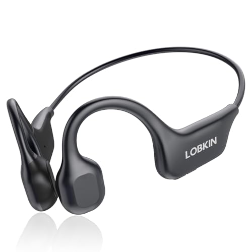 LOBKIN Auriculares condução oseia, capacetes de ossos sem fios, auriculares desportivos Bluetooth Open Ear para fitness, condução, corrida