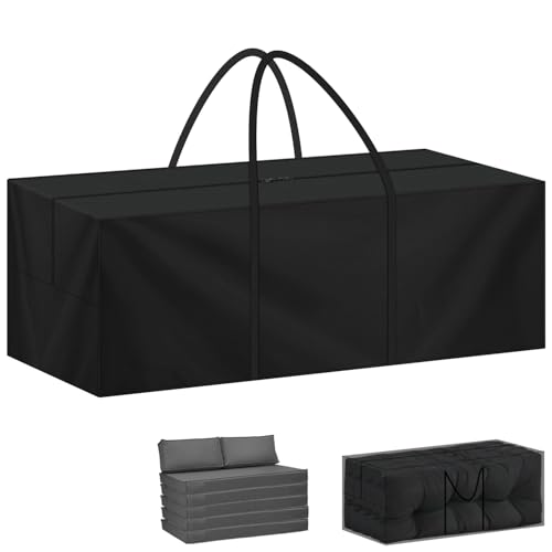 LAMUNI Saco de armazenamento grande XXL, 200 x 60 x 80 cm, saco de almofada para exteriores, 420D, tecido Oxford, almofada de jardim exterior impermeável, saco para guardar almofadas com alça de