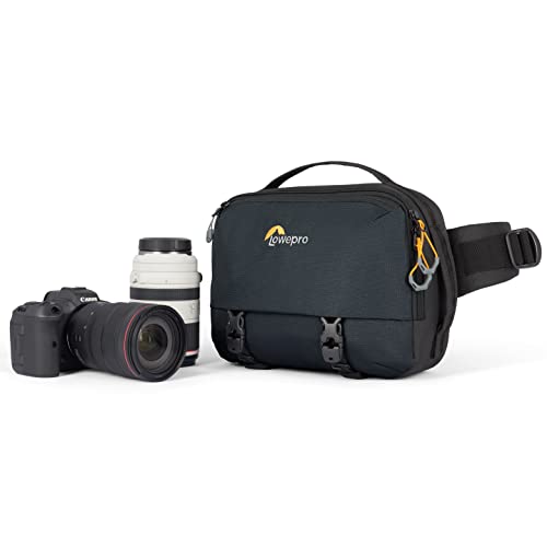 Lowepro Trekker Lite SLX 120 - Fabricado com tecido reciclado e tecido tingido em solução, para câmaras sem espelho com alvo acoplado, fixação para tripé, suporte de garrafa de água, preto