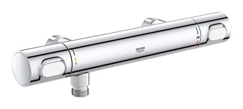 GROHE Precision Flow, termostato de chuveiro, tecnologia Water Saving e botão de controlo ecológico, instalação com QuickSpanner incluída, cromado, 34799000