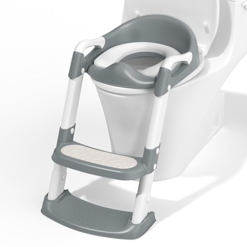 COOSEYA Adaptador Wc para crianças, assento sanitário infantil, redutor Wc crianças dobrável antiderrapante almofada suave à prova de salpicos (cinzento)