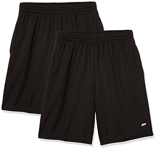 Amazon Essentials Calções folgados, técnicos e de estilo desportivo (disponíveis em tamanhos grandes e longos especiais) para homem, pack de 2