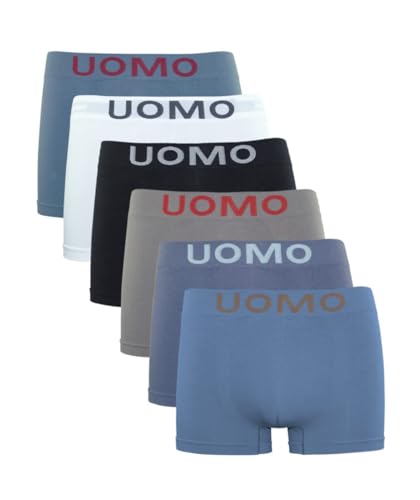 Boxers de lycra sem costuras macias e confortáveis para homem. Pacote com riscas cuecas