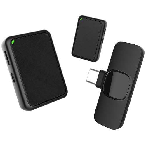 Microfone Lavalier sem fio, Gimpro MB1X (C) 2,4 GHz【Tipo-C】 Microfone de lapela 2 TX e 1RX com 3 modos de redução de ruído para Vlog Live Tiktok, sem fios - microfone - telemóvel -Smartes--USB