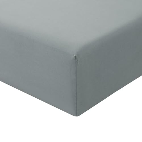 RUIKASI Lençol-capa 150 x 200 ajustáveis, lençóis de baixo para cama de 150, 150 x 190/200 cm, microfibra, macio e respirável, com banda elástica, lençol de cama cinzento-claro
