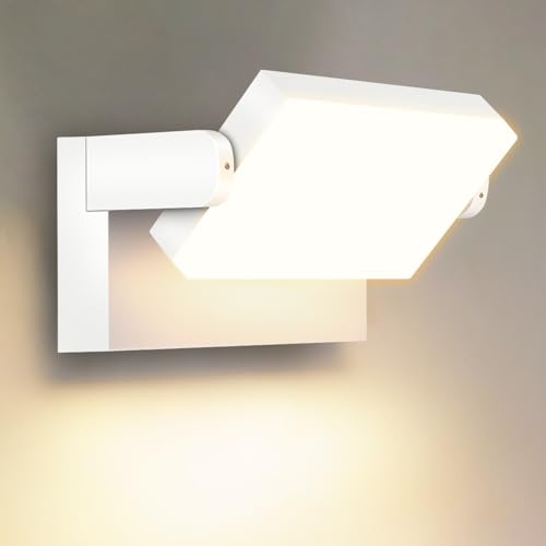 Kingwen LED aplique parede interior exterior 360° rotação 40W candeeiro de parede branco quente 3000 K focos LED exterior impermeável ip65 aplique de parede branco 3000 LM