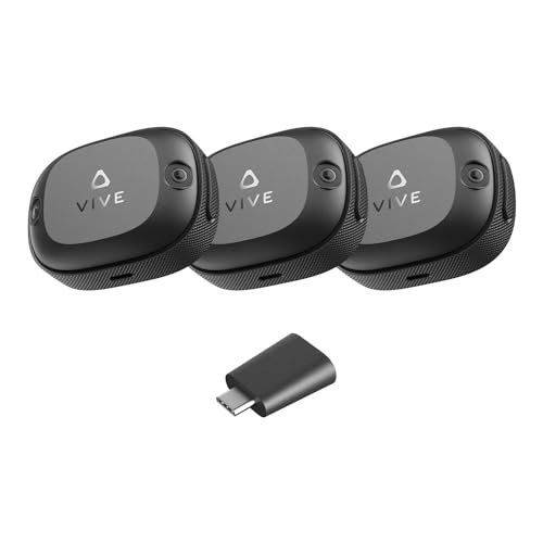 HTC Vive Ultimate Tracker 3 Pack, con Dongle Seguimiento Corporal Completo para RV