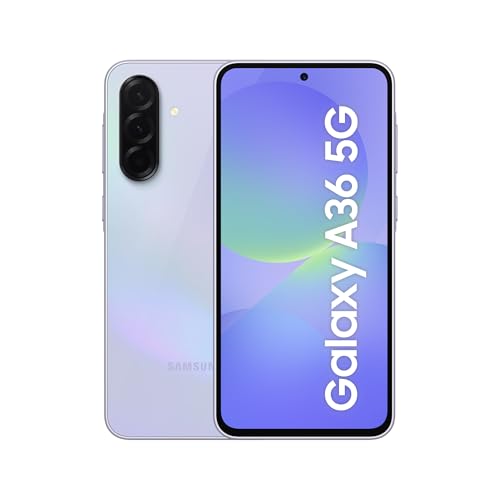 Samsung Galaxy A36 5G 256 GB telemóvel, 8 GB RAM, câmara 50 MP, lavanda, garantia do fabricante 3 anos + 1 ano extra
